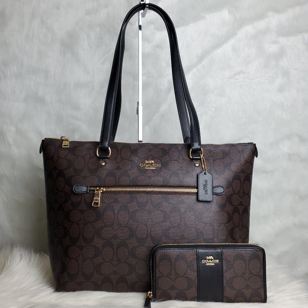 COACH GALLERY TOTE AND WALLET COMBO